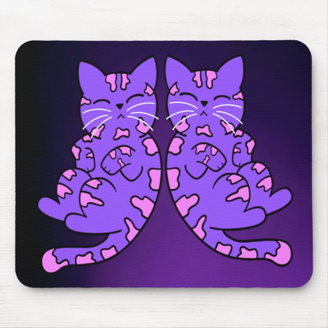 Lila Kitten Twins Mousepad (Vorne)