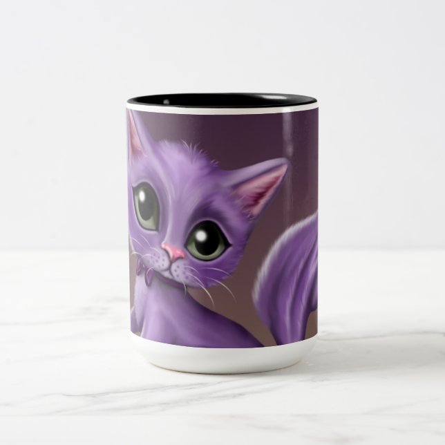 Lila Kitty Zwei-Ton Tasse (Mittel)
