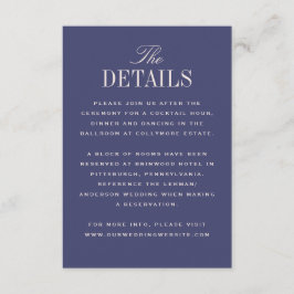 Lila klassische Elegance - Hochzeitdetails Begleitkarte