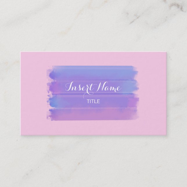 Lila klassische RoseWatercolorBrushstrokes Visitenkarte (Vorderseite)
