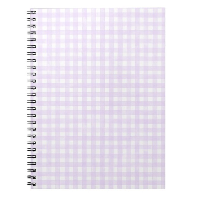 Lila Klassisches Gingham Notizblock (Vorderseite)