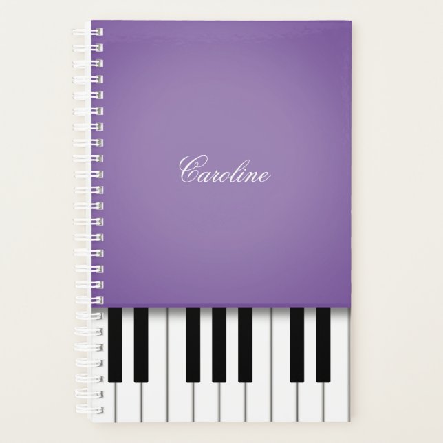 Lila Klaviertastatur Personalisierte Musik Planer (Vorderseite)