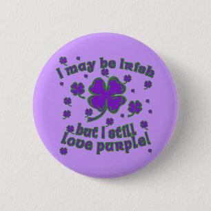 Lila Kleeblatt St. Patrick's Day Design Button