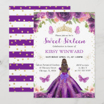 Lila Kleid Brünett Prinzessin Sweet 16