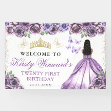 Lila Kleid Dunkle Haut Prinzessin Floral Geburtsta