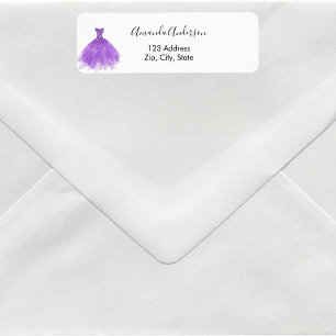 Lila Kleid Weiß elegante Rücksendeadresse