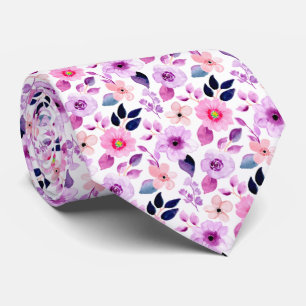 Lila kleine Blume Blumenmuster Neck Tie Krawatte