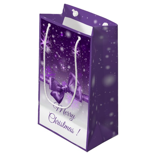 Lila Kleine Geschenktüte (Vorderseite Schrägansicht)