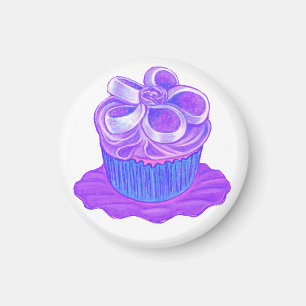 Lila kleiner Kuchen auf Platten-Magneten Magnet