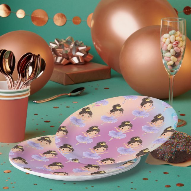 Lila kleiner Princess-Ball Pappteller (Multi)