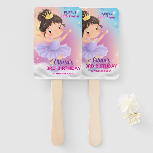 Lila kleines Princess-Ball-Set von Fans Fächer (Vorne und Hinten)