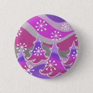 Lila Knopf-Abzeichen der Winter-Bäume Button