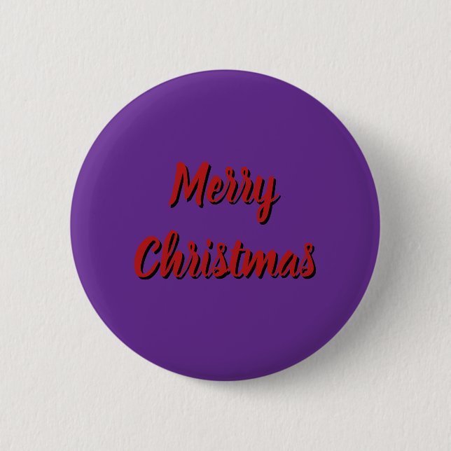 Lila Knopf - Frohe Weihnachten Button (Vorderseite)