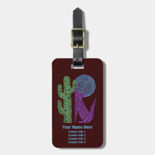 Lila Kojote-Wolf-bunter südwestlicher Entwurf Z Gepäckanhänger