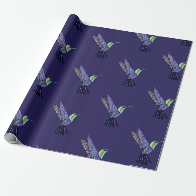 Lila Kolibri Geschenkpapier (Ungerollt)