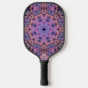 Lila kompliziertes Alien-Kaleidoskop-Mandala Pickleball Schläger