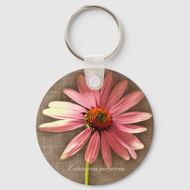 Lila Kone Blume Echinacea purpurea Schlüsselanhänger (Vorderseite)