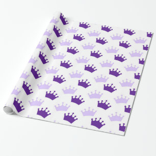 Lila königliche Kronen Märchen Prinzessinnen Party Geschenkpapier
