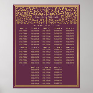 Lila königliches mittelalterliches Schwert Hochzei Poster