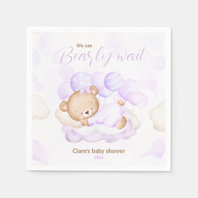 Lila können wir Babydusche von Napkins frühzeitig  Serviette (Vorderseite)