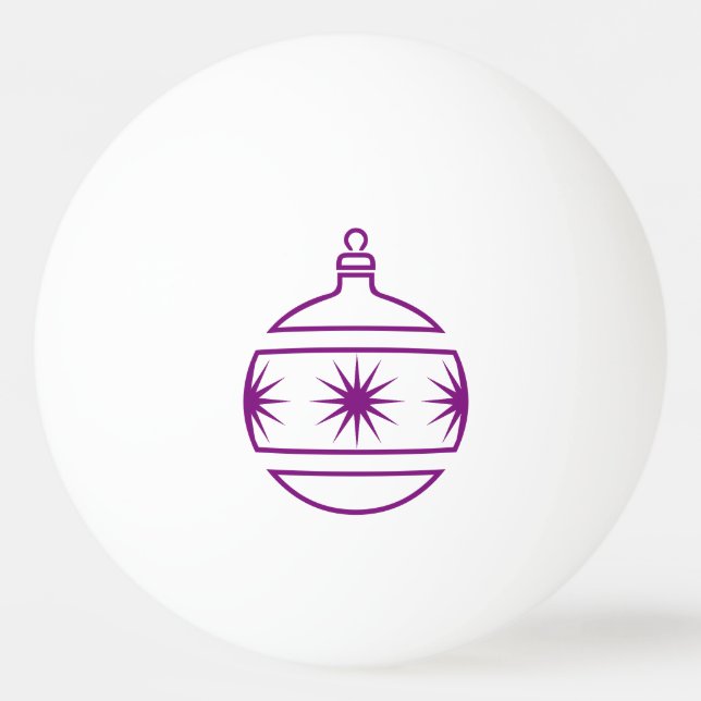 Lila Kontur Weihnachtsbaum Tischtennisball (Vorderseite)