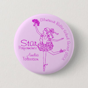 Lila Konturpreis der Sternleistungsballerina Button