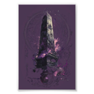 Lila kosmischer Obelisk Okkulte dunkle Kunst Fotodruck