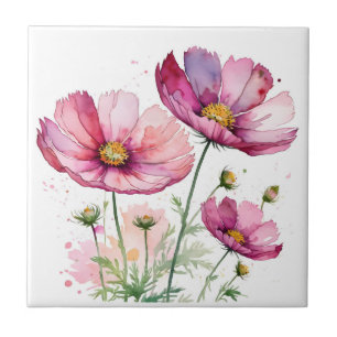 Lila Kosmos-Blume Fliese