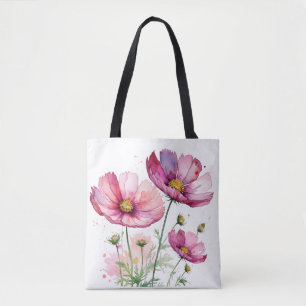 Lila Kosmos-Blume Tasche