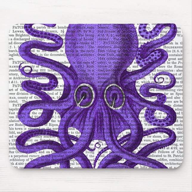 Lila Krake Mousepad (Vorne)