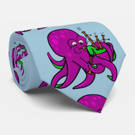 Lila Kraken, die grüne Bagpipe spielen Krawatte