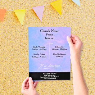Lila Kreuz Es ist vollbracht Ostern Begleite uns b Flyer