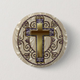 Lila Kreuzknopf Button