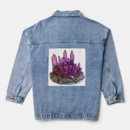 lila Kristall Jeansjacke
