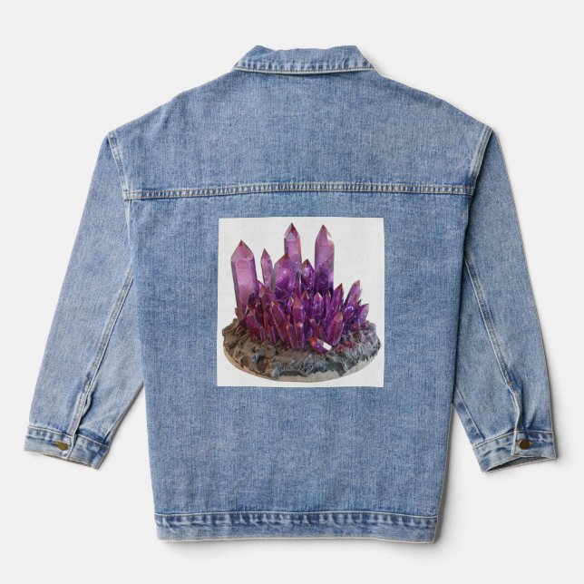 lila Kristall Jeansjacke (Rückseite)