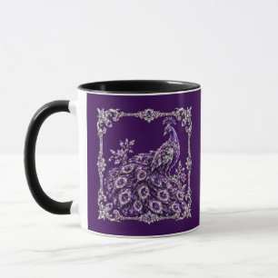 Lila Kristall-Pfau Luxus-Kollektion Tasse