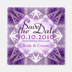 Lila Kristall Save the Date Magnet