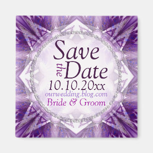 Lila Kristall Save the Date Magnet