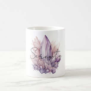 Lila Kristalle Kaffeetasse