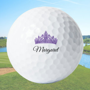 Lila Krone und benutzerdefinierter Name Pretty Golfball