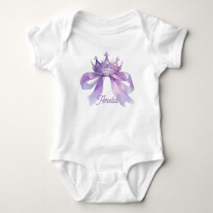 Lila Krone und Bogen Anpassbarer Babyname Baby Strampler