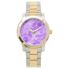 Lila Krummstoff Armbanduhr