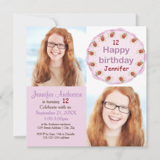Lila Kuchen 2 Fotos - Einladung zum Geburtstag