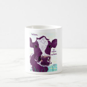 Lila Kuh Flug absolut vielleicht erwägend Kaffeetasse