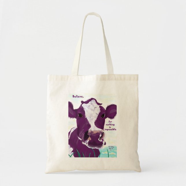 Lila Kuh Flugtasche absolut vielleicht erwägend Tragetasche (Vorne)