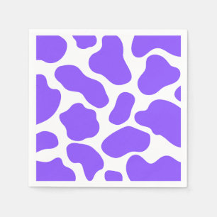 Lila Kuh Print Napkins Serviette