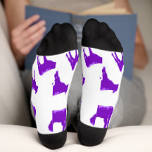 Lila-Kuh-Socken