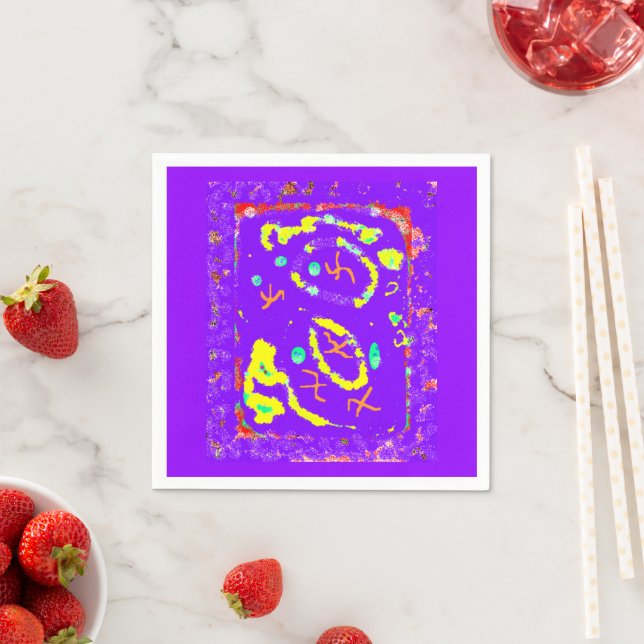LILA KUNSTPLATZDESIGN MIT SCHNELLEN FRECKLES SERVIETTE (Beispiel)
