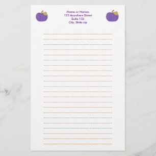 Lila Kürbis-Goldblatt, gezeichnetes Briefpapier
