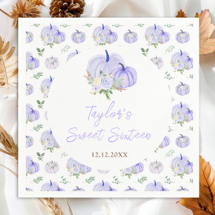 Lila Kürbisse Floral Sweet Sixteen Serviette